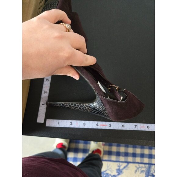 Carlos Womens Brown Platform High Heel Shoes Size 8 Date Formal Stiletto Neutral - Picture 6 of 9